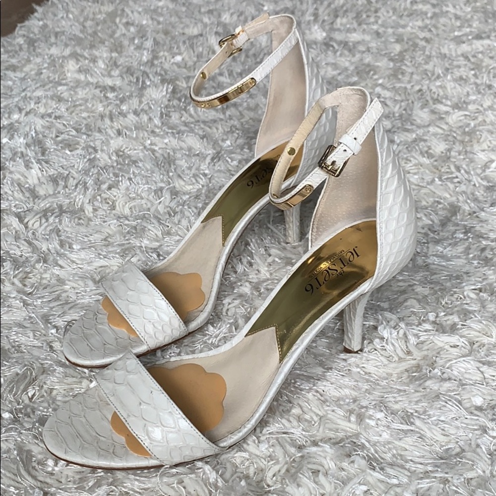 Michael Kors Kristen Mid optic white embossed